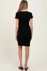 Black Ribbed Knit Short Sleeve Maternity Dress sold by Pinkblush