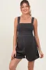Charcoal Ribbed Smocked Bodice Maternity Romper sold by Pinkblush