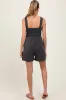 Charcoal Ribbed Smocked Bodice Maternity Romper sold by Pinkblush