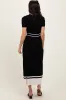 Black Ribbed Knit Pleated Midi Dress sold by Pinkblush