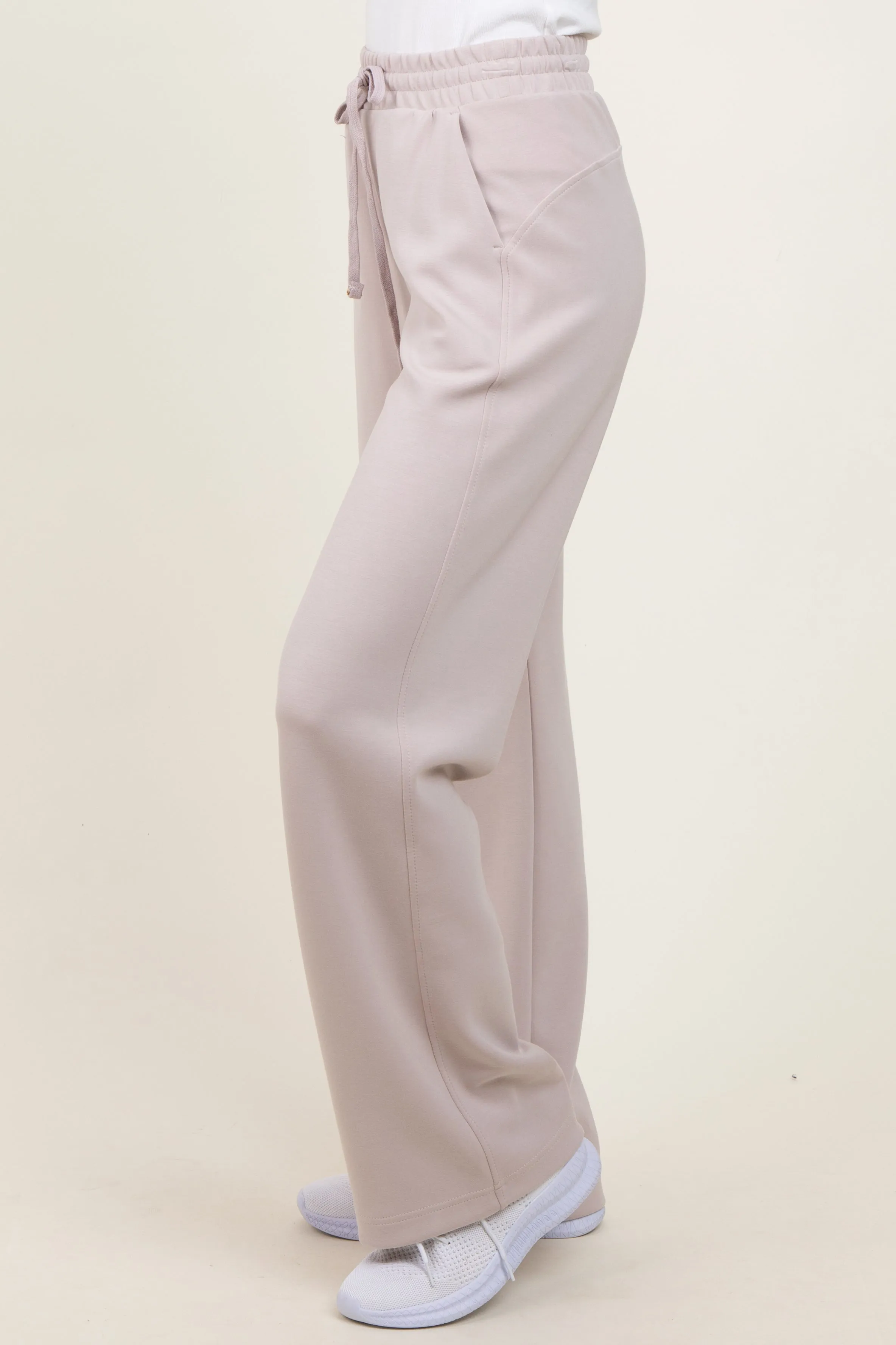 Cream Straight Leg Drawstring Sweatpants sold by Pinkblush product image thumbnail 4