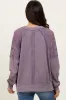 Lavender Lace Inset Exposed Seam Pullover Top sold by Pinkblush