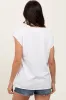 Ivory Soft Cap Sleeve Maternity T-Shirt Top sold by Pinkblush