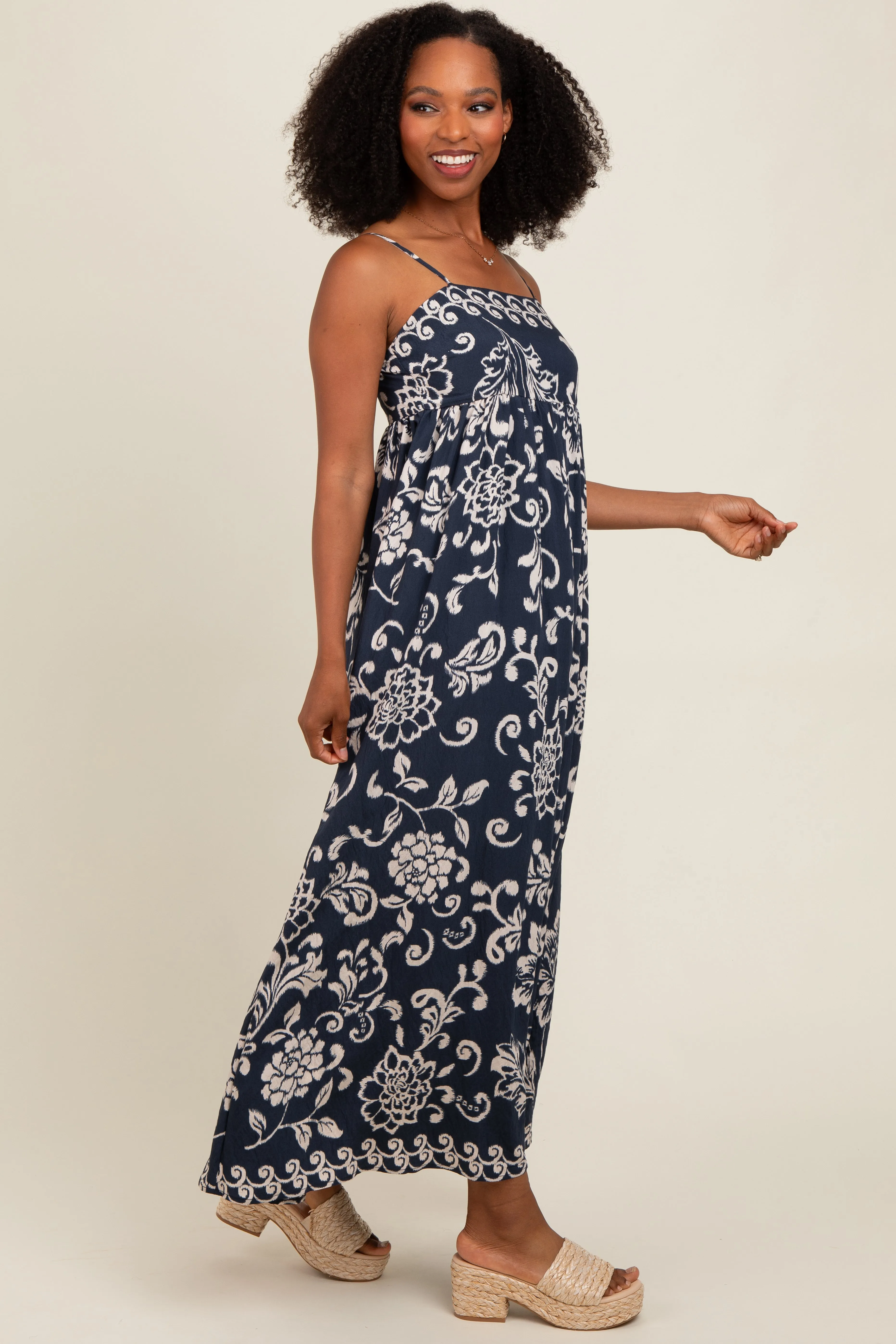 Navy Printed Maxi Dress sold by Pinkblush product image thumbnail 2