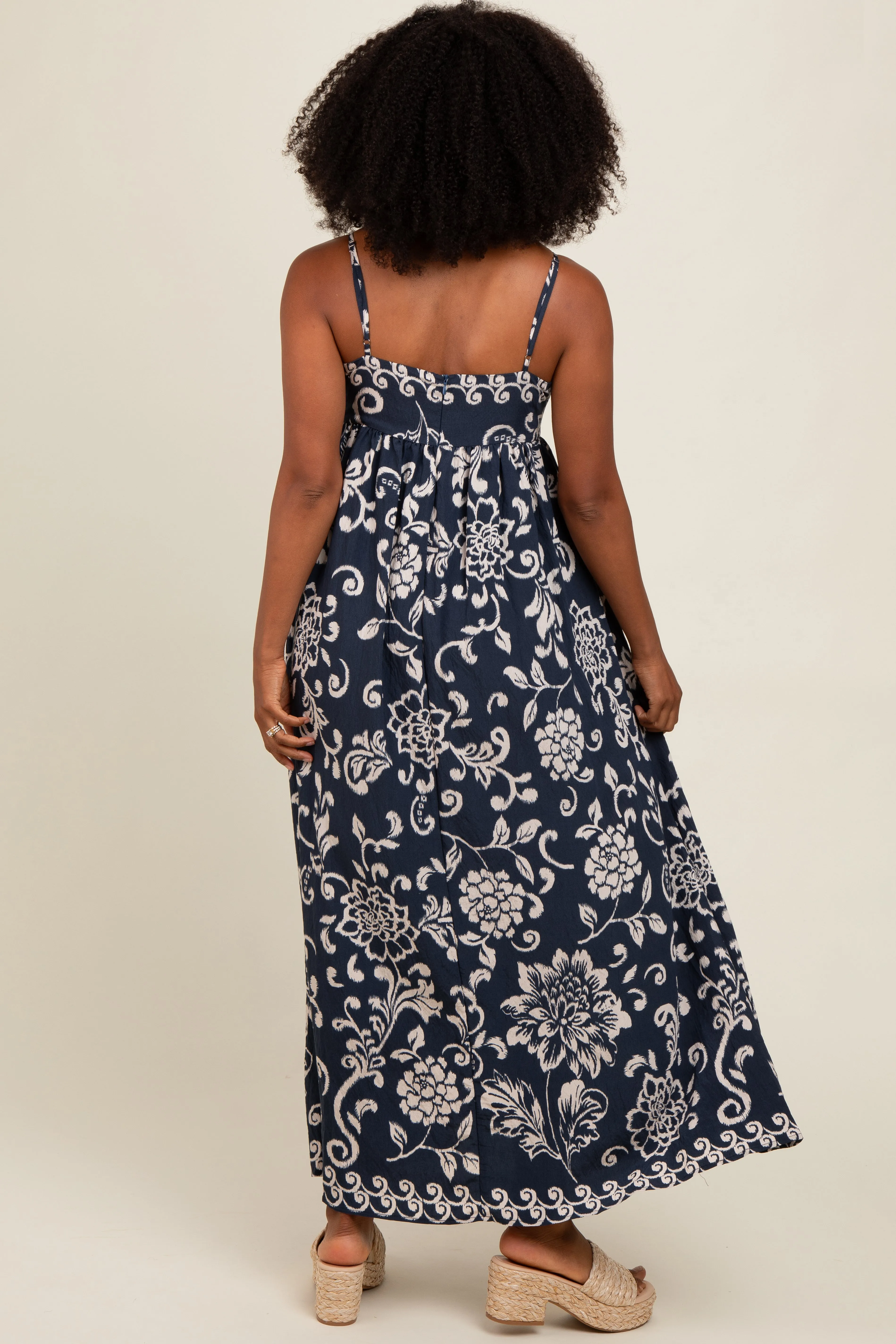 Navy Printed Maxi Dress sold by Pinkblush product image thumbnail 3