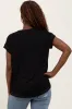 Black Double Layer Short Sleeve Nursing Top sold by Pinkblush