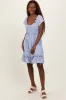 Blue Smocked Ruffle Detail Mini Dress sold by Pinkblush