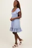 Blue Smocked Ruffle Detail Mini Dress sold by Pinkblush