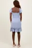 Blue Smocked Ruffle Detail Mini Dress sold by Pinkblush