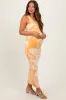 Yellow Abstract Print Knit Fitted Maternity Midi Dress sold by Pinkblush