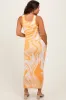 Yellow Abstract Print Knit Fitted Maternity Midi Dress sold by Pinkblush