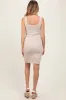Cream Sleeveless Textured Maternity Bodycon Dress sold by Pinkblush