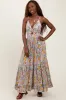 Mint Green Floral Twist Front Cutout Maxi Dress sold by Pinkblush