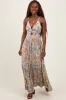 Mint Green Floral Twist Front Cutout Maxi Dress sold by Pinkblush