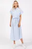 Light Blue Striped Sash Tie Dress sold by Pinkblush