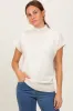 Cream Mock Neck Knit Top sold by Pinkblush