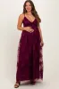 Plum Floral Lace Overlay Maternity Maxi Dress sold by Pinkblush