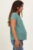Light Olive Linen Blend Maternity Short Sleeve Tee sold by Pinkblush