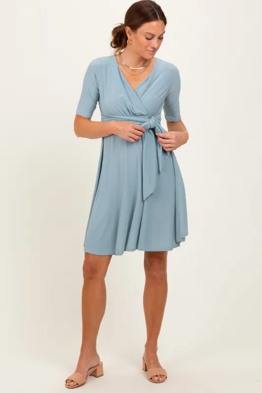 Mint Waist Tie Nursing Dress sold by Pinkblush