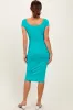 Jade Ribbed Wide Neckline Fitted Midi Dress sold by Pinkblush