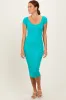 Jade Ribbed Wide Neckline Fitted Midi Dress sold by Pinkblush
