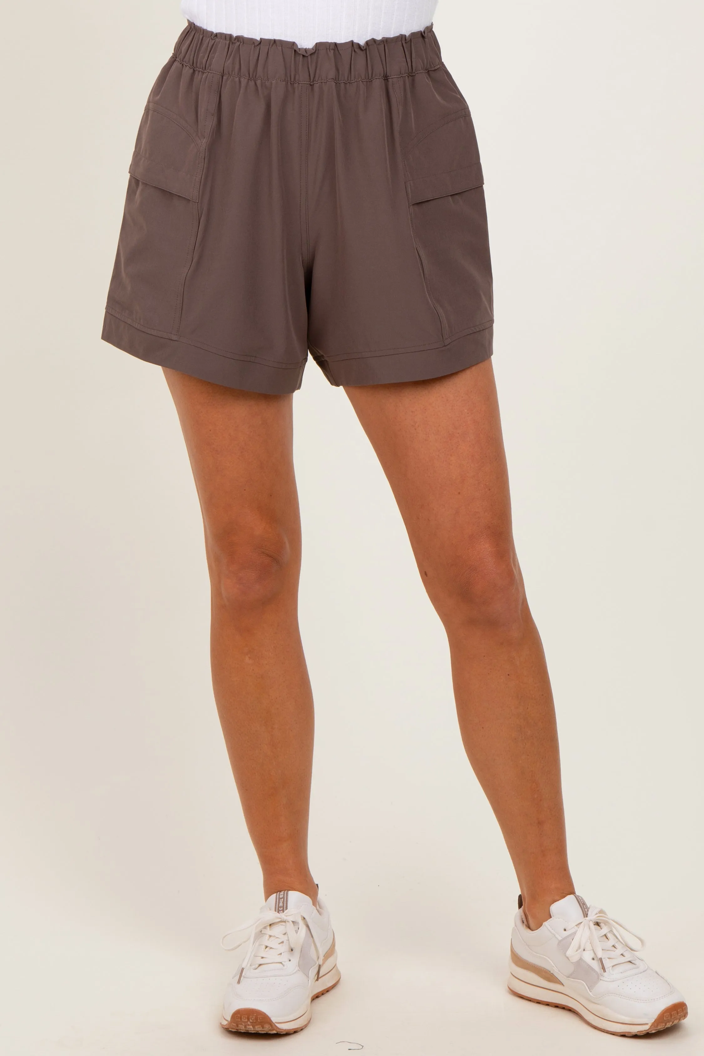 Brown Elastic Cargo Shorts sold by Pinkblush product image thumbnail 2
