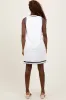 White Sleeveless Border Detail V-Neck Mini Dress sold by Pinkblush