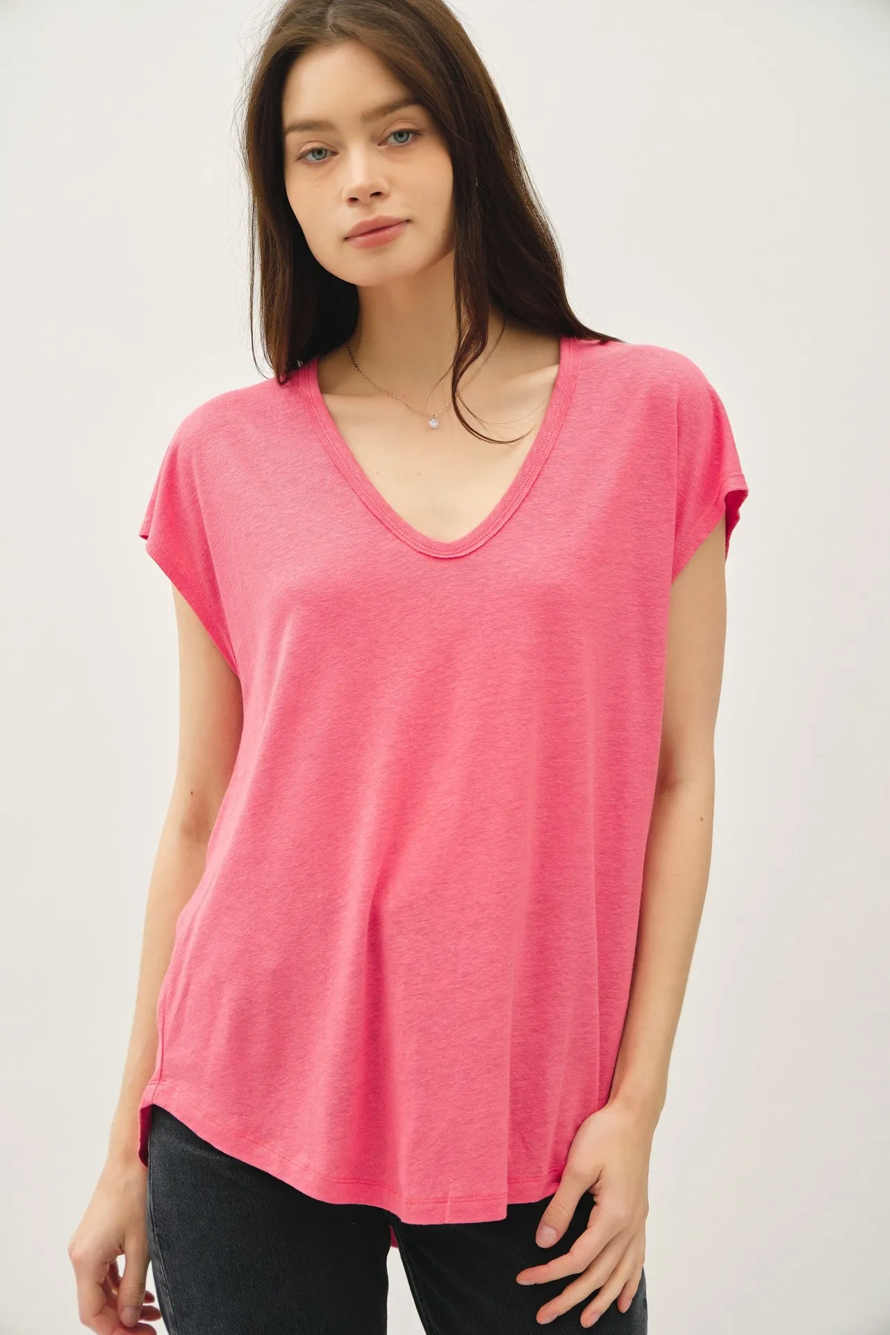 Fuchsia V-Neck Maternity Top sold by Pinkblush product image thumbnail 3