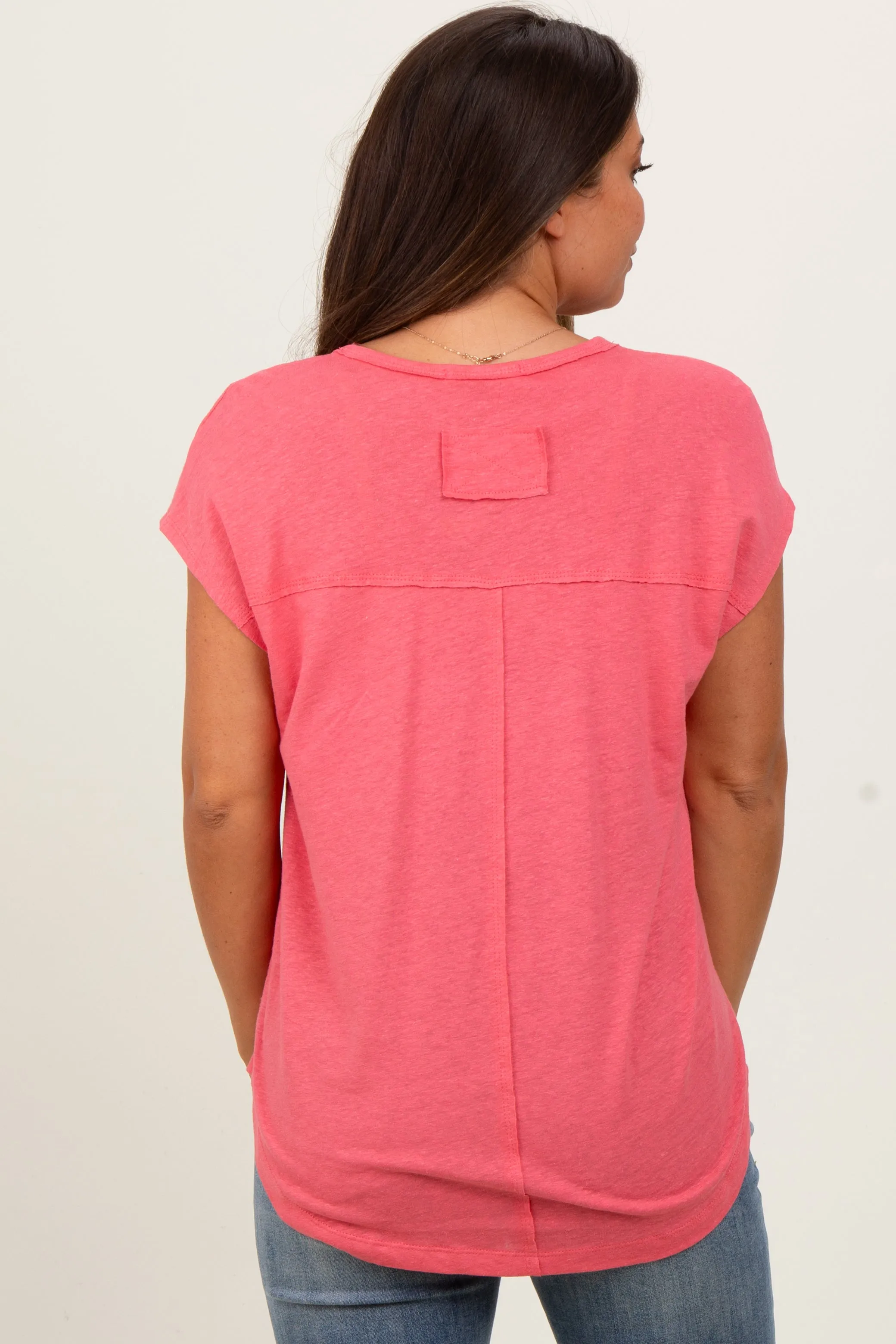 Fuchsia V-Neck Maternity Top sold by Pinkblush product image thumbnail 2