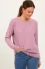 Mauve Ribbed Long Sleeve Pullover Top sold by Pinkblush