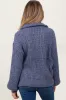 Blue Chunky Knit Quarter Zip Maternity Sweater sold by Pinkblush