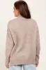 Light Taupe Mock Neck Contrast Seam Sweater sold by Pinkblush