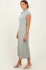 Light Olive Mock Neck Short Sleeve Midi Dress sold by Pinkblush