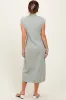 Light Olive Mock Neck Short Sleeve Midi Dress sold by Pinkblush