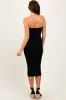 Black Fitted Tube Knit Midi Dress sold by Pinkblush