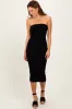 Black Fitted Tube Knit Midi Dress sold by Pinkblush