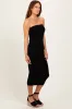 Black Fitted Tube Knit Midi Dress sold by Pinkblush