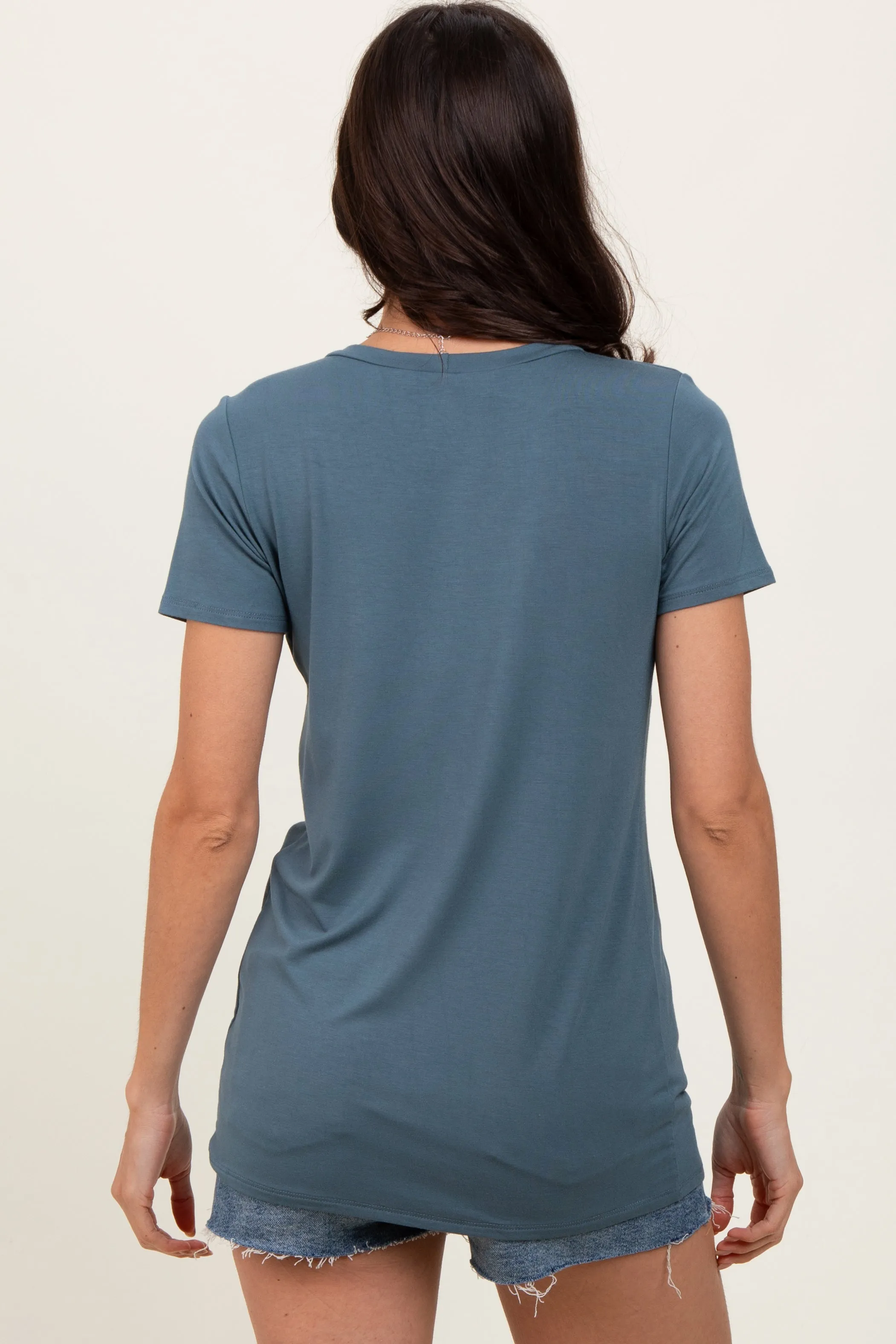 Blue Basic Short Sleeve Top sold by Pinkblush product image thumbnail 4