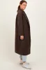 Brown Felted Double Breasted Lapel Button Coat sold by Pinkblush