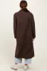 Brown Felted Double Breasted Lapel Button Coat sold by Pinkblush