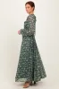Green Floral Chiffon Lace Trim Back Tie Maxi Dress sold by Pinkblush