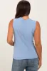 Light Blue Basic Crew Neck Maternity Tank sold by Pinkblush
