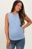 Light Blue Basic Crew Neck Maternity Tank sold by Pinkblush
