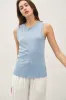 Light Blue Basic Crew Neck Maternity Tank sold by Pinkblush
