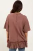 Rust Relaxed Ruffled Tunic Top sold by Pinkblush