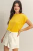 Yellow Dolman Sleeve Round Neck Top sold by Pinkblush