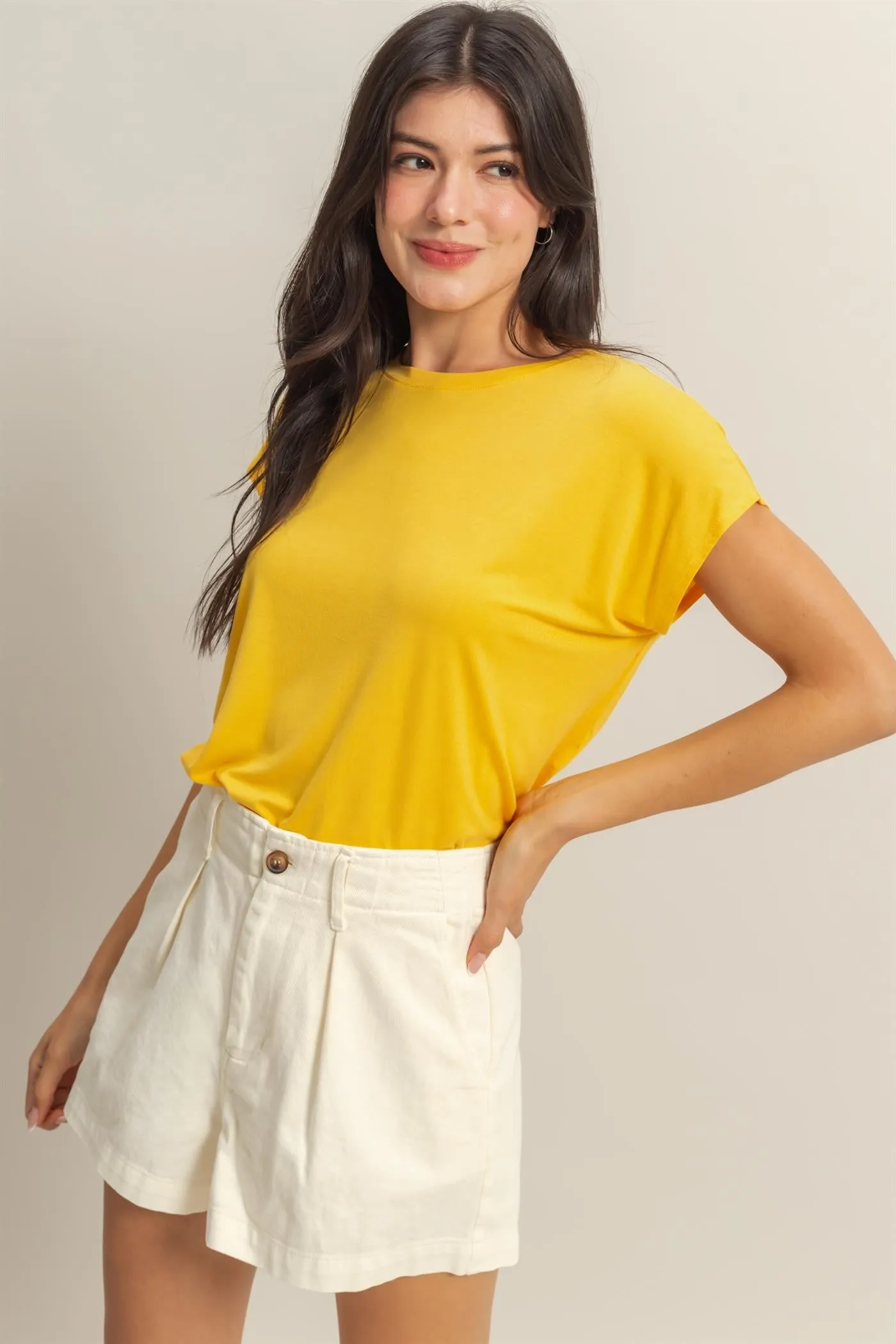 Yellow Dolman Sleeve Round Neck Top sold by Pinkblush product image thumbnail 4
