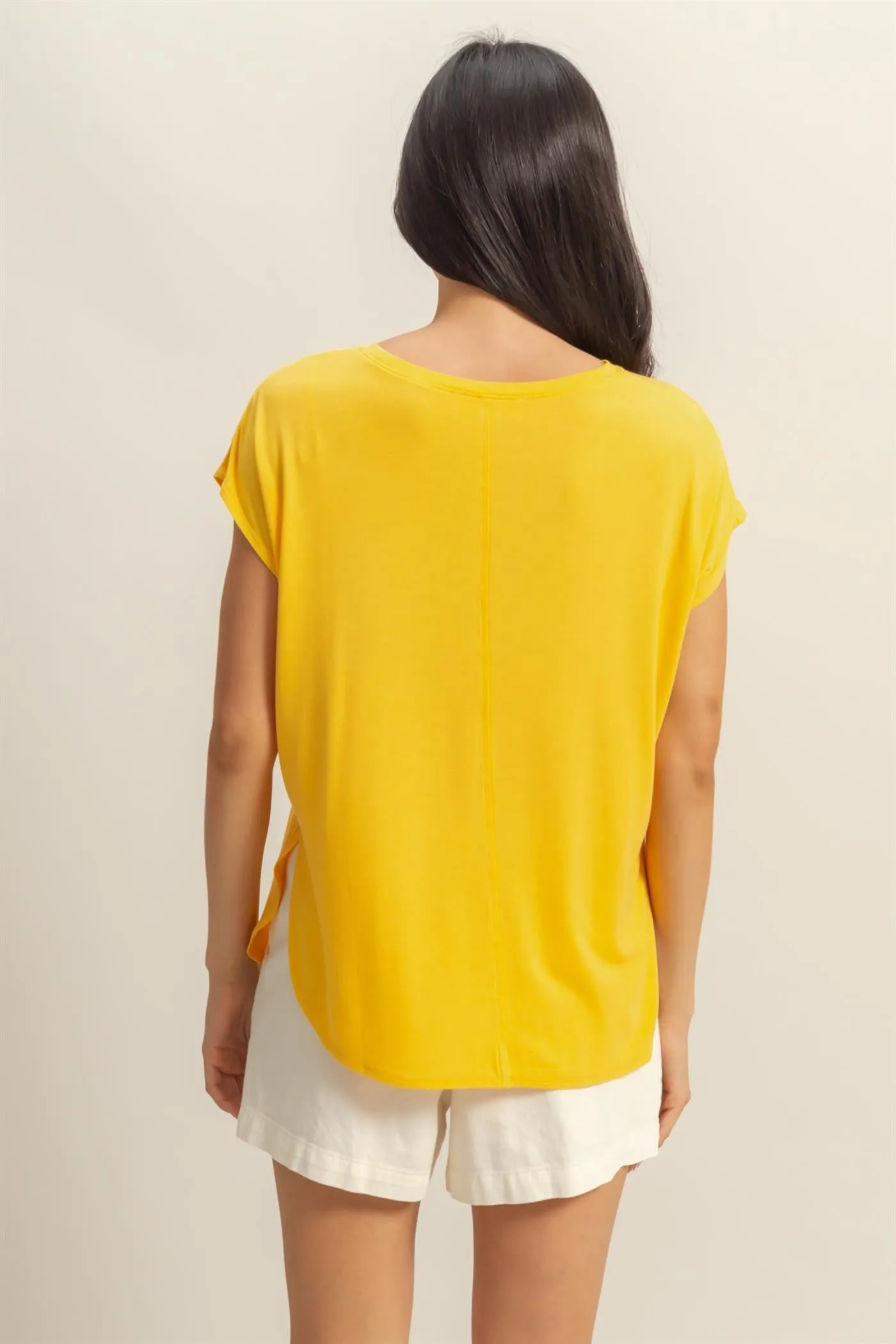 Yellow Dolman Sleeve Round Neck Top sold by Pinkblush product image thumbnail 3
