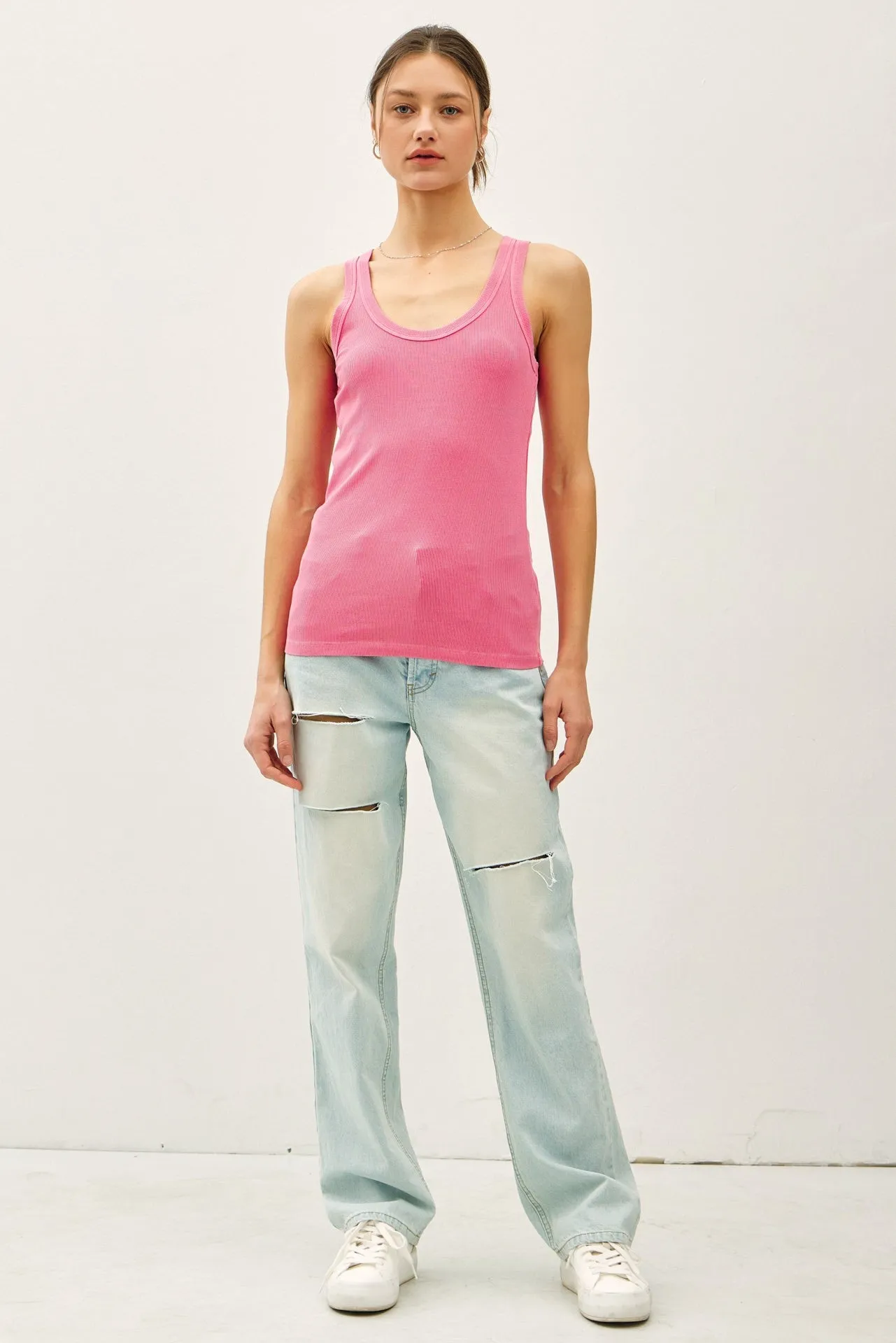 Hot Pink Sleeveless Ribbed Top sold by Pinkblush product image thumbnail 2