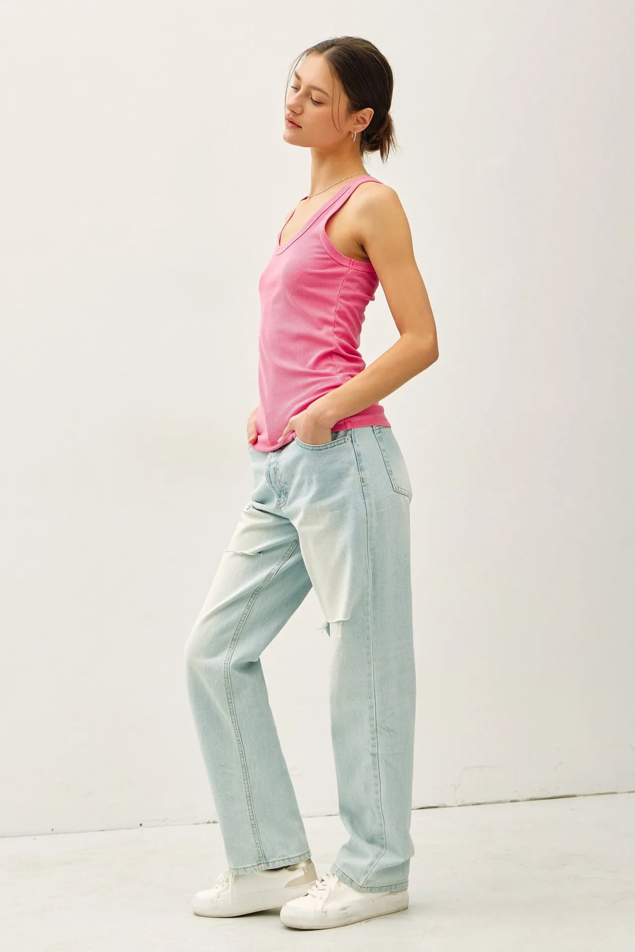 Hot Pink Sleeveless Ribbed Top sold by Pinkblush product image thumbnail 3
